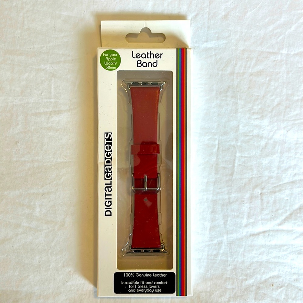New! Red Apple 38 mm watch band | Genuine Leather